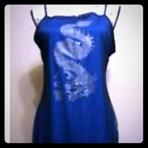 open collection Dresses & Skirts - Goth Amazing Blue Silver Dragon Dress md